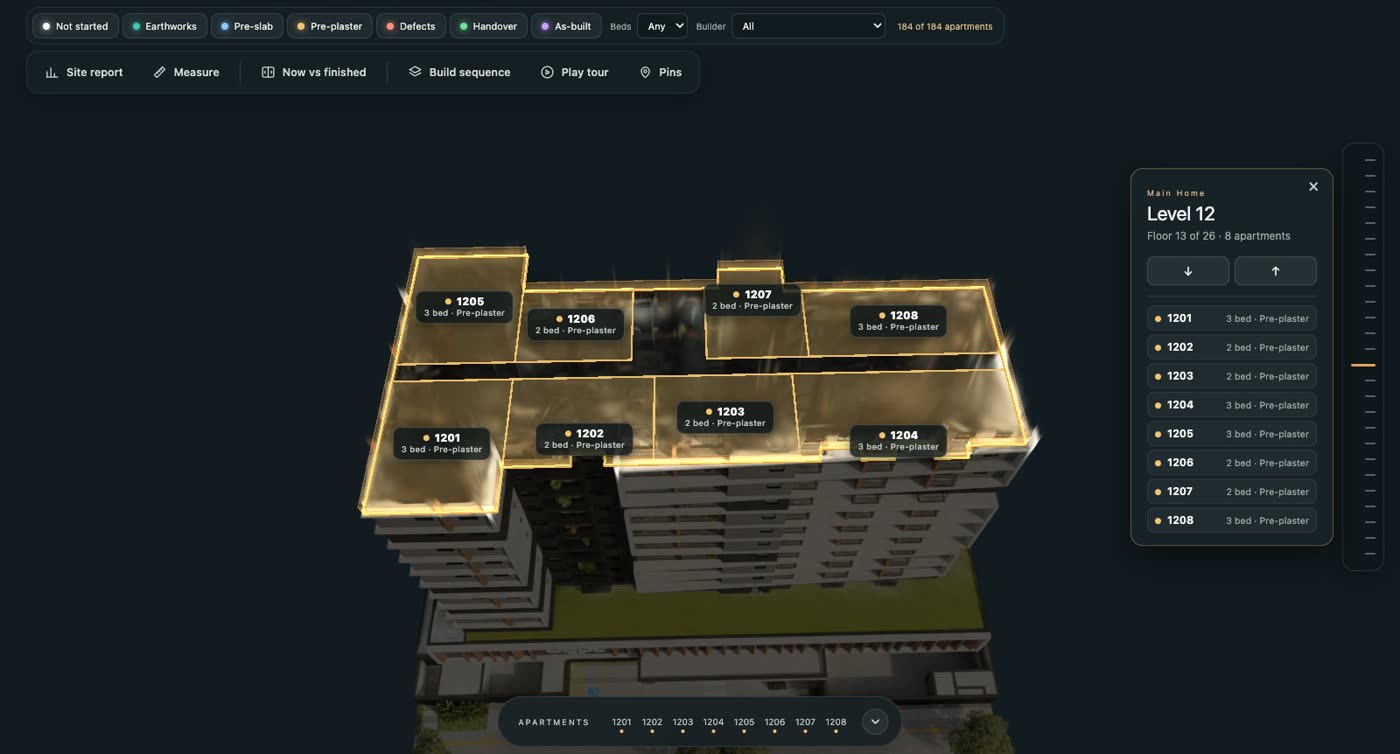 A 25-storey tower opened at one level in Site Atlas