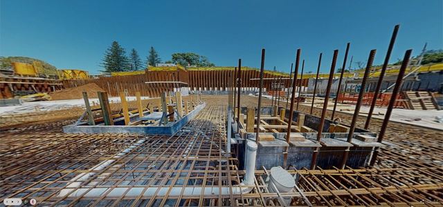 Reinforcement and in-slab services before a concrete pour